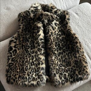 Leopard Print Faux Fur Women’s Vest s/m
